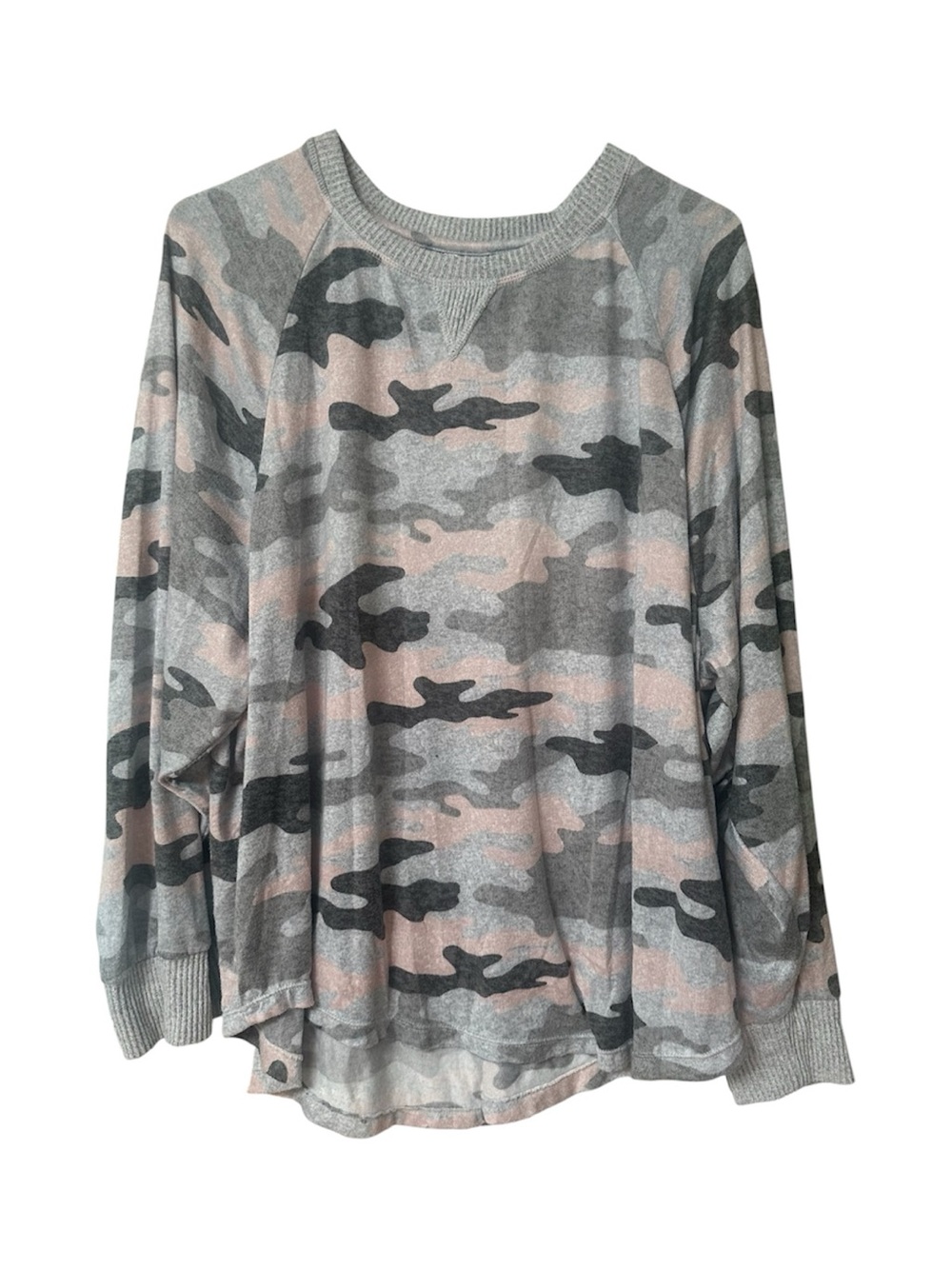 Secret Treasures Gray Sweatshirt with Pink Accents